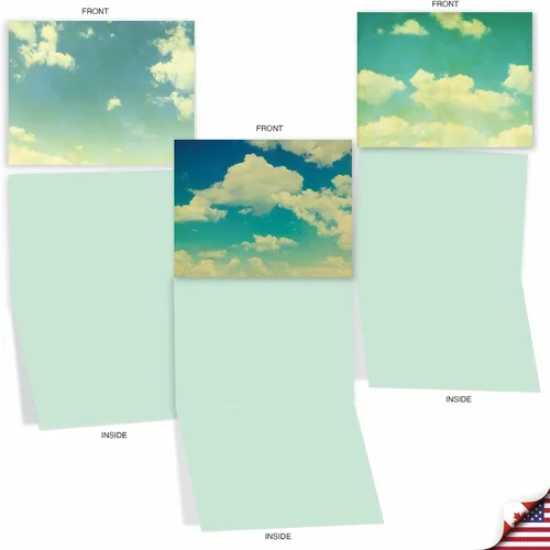 Miniatura 4 de The Best Card Company - Caja de 10 tarjetas para todas las ocasiones en blanco (4 x 5.12 pulgadas) - Tarjetas de paisaje escénico surtidas - Cloud 9