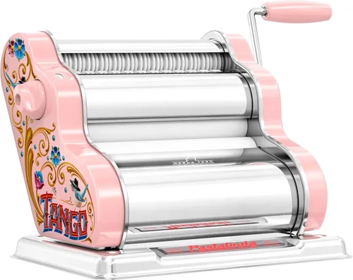 Miniatura 13 de PASTALINDA Máquina para hacer pasta Classic 200, rodillos de 7.9 in de ancho, 9 posiciones de grosor, 2 posiciones de corte, acero inoxidable