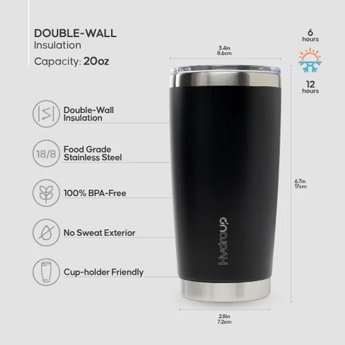 Miniatura 5 de Taza de 20 oz Taza de café de acero inoxidable aislada con tapa Taza de viaje de café y taza de café helado Taza a prueba de derrames Tazas