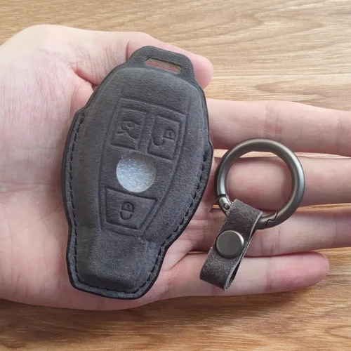 Miniatura 5 de para Mercedes-Benz Funda para llavero, Funda para llavero Mercedes C E M S CLS CLK GLK GLC G AMG Accesorios para llavero de cuero Funda protectora