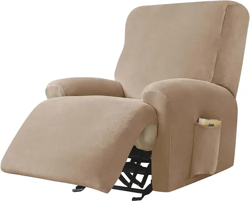 Miniatura 12 de Fundas de terciopelo para sillas reclinables, fundas suaves para sillas reclinables, fundas lavables para sofá reclinable con bolsillo lateral