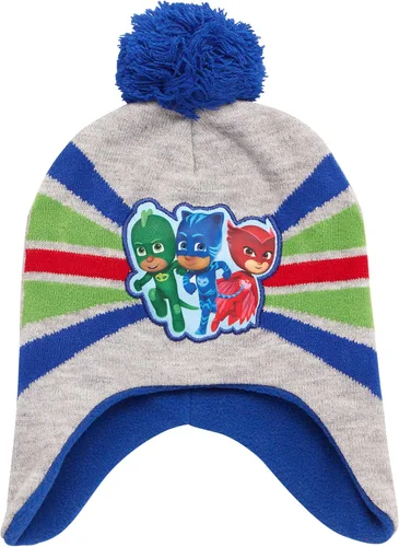 Miniatura 5 de PJ Masks Sombrero de invierno para niños, paquete de 2 gorros con pompones de superhéroe (niño)