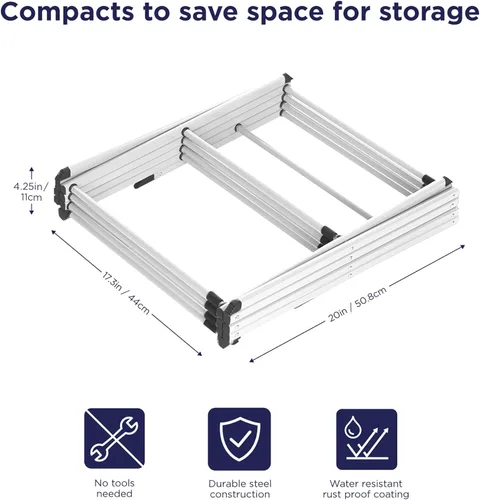 Miniatura 3 de BLACK+DECKER Escurridor de ropa plegable expandible de 4 niveles, altura telescópica, secadora de aire plegable que ahorra espacio para toallas