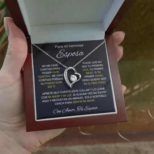 Miniatura 3 de LEXPO Para Mi Hermosa Esposa - Collar Regalo Personalizado Para Esposa, Novia, Pareja, Amor, Aniversario, Cumpleaños, Celebración - FL229P