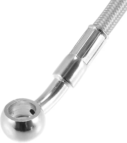 Miniatura 7 de Motoforti 39.37 pulgadas de longitud 0.394 in ID motocicleta línea de freno hidráulico tubo de manguera de aceite de acero inoxidable trenzado cable