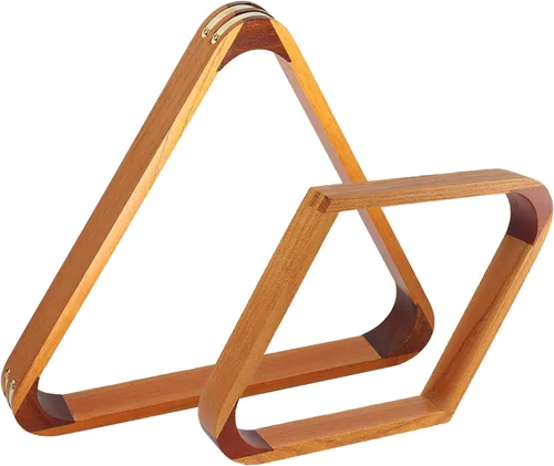 GSE Games & Sports Expert Triángulo de Billar de Madera Maciza para 8 Bolas / Rombo para 9 Bolas, Porta Bolas de Billar para Bolas de Billar de