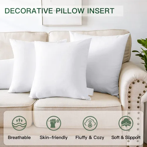 Miniatura 6 de OTOSTAR Paquete de 2 rellenos de almohada, 16 x 16 pulgadas, cuadrados, interiores, suaves, esponjosos, rellenos, rellenos de cojín decorativos