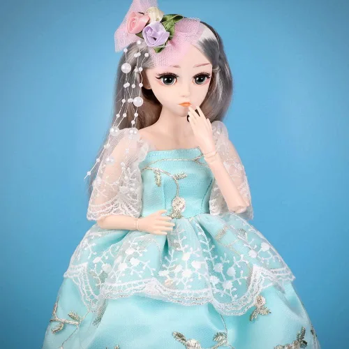 Miniatura 2 de UCanaan BJD Dolls 1/4 SD Smart Doll 18 pulgadas 18 bola articulada muñeca DIY juguetes con juego completo de ropa, zapatos, peluca, maquillaje