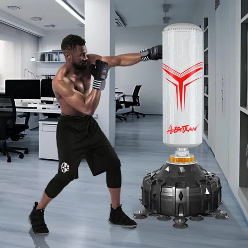 Miniatura 6 de Saco de boxeo con soporte para adultos de 70 pulgadas con guantes de boxeo, bolsa de boxeo con soporte, amortiguador, base de ventosa, soporte