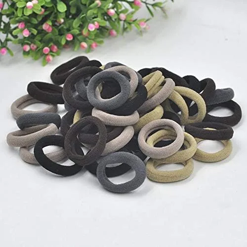 Miniatura 10 de Accesorios para el cabello para niñas y niños, bandas de goma para cola de caballo, bandas elásticas para el cabello (negro)