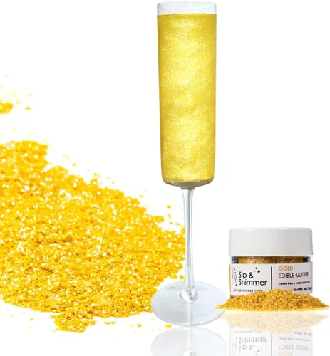 Miniatura 14 de Sip and Shimmer - Purpurina Comestible para Bebidas Oro Rosa para Cócteles, Vino, Champán, Cócteles sin Alcohol - Destellos para Cócteles - Grado