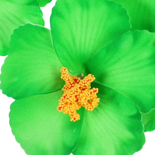 Miniatura 6 de HOMSFOU 10 piezas de flores tropicales de hibisco sintético, decoraciones florales hawaianas para interiores y exteriores, suministros de fiesta