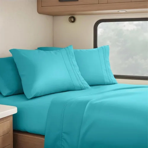 Miniatura 71 de Clara Clark - Juego de sábanas King con Flex Top, 6 piezas - Sábanas de lujo para cama King con cabeza dividida, juego de cama súper suave, King