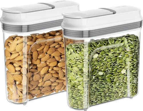 Miniatura 7 de MR.SIGA Juego de dispensadores de cereales herméticos, contenedores de almacenamiento para productos secos, nueces, frijoles, aperitivos, sin BPA
