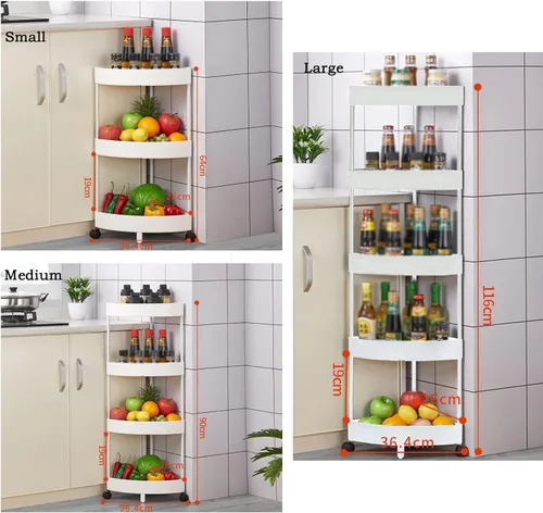 Miniatura 2 de Estante de almacenamiento para estantes esquineros, estantes triangulares de cocina, estante de varios niveles con ruedas, soporte para piso