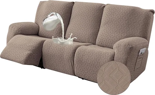 Miniatura 35 de Gennia Funda Impermeable para Sofá Reclinable, Fundas Elásticas para Sofá Reclinable con Bolsillos, Fundas Lavables para Sillón Reclinable Lazy Boy