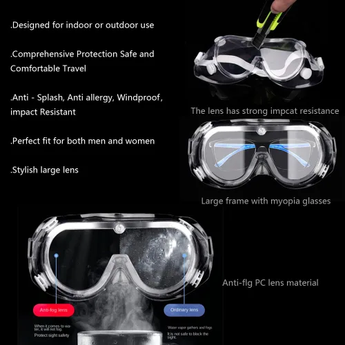 Miniatura 7 de Paquete de 10 gafas de seguridad protectoras para laboratorio de química, lentes suaves y ligeras sobre lentes de prescripción, antisalpicaduras