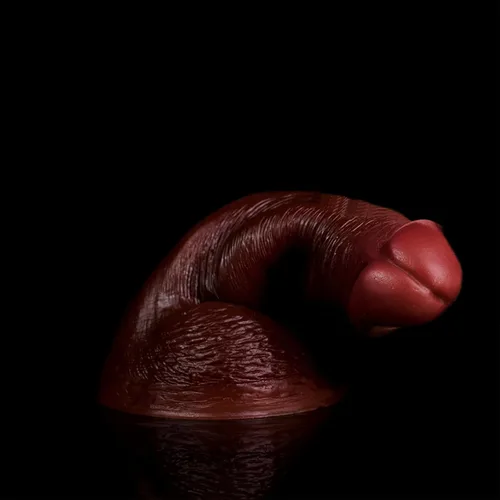Miniatura 6 de Consolador realista de silicona suave de 7.2 pulgadas con ventosa fuerte, consolador anal de punto G marrón oscuro realista de gran