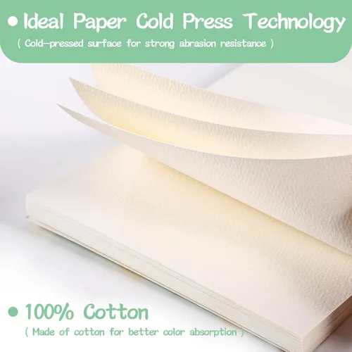 Miniatura 3 de 30 hojas de papel para acuarela, bloc de papel para acuarela A5 (8.3 x 5.8) prensado en frío, papel para acuarela de 140 lb/300 g/m² desgarrable