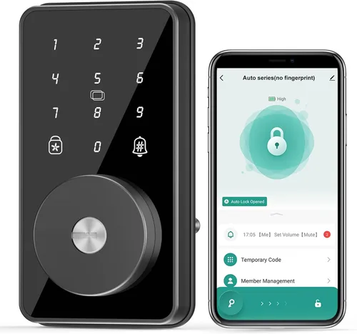 Cerradura Inteligente, Cerradura de Puerta de Entrada sin Llave 4-en-1 para Puerta Delantera, Cerradura de Puerta Digital con Teclado, Cerradura