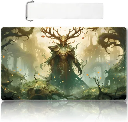Miniatura 31 de Tapete de juego MTG cosido de alta calidad con zonas y respaldo de goma antideslizante, tapete de juego TCG para MTG y otros juegos de cartas, Dkt