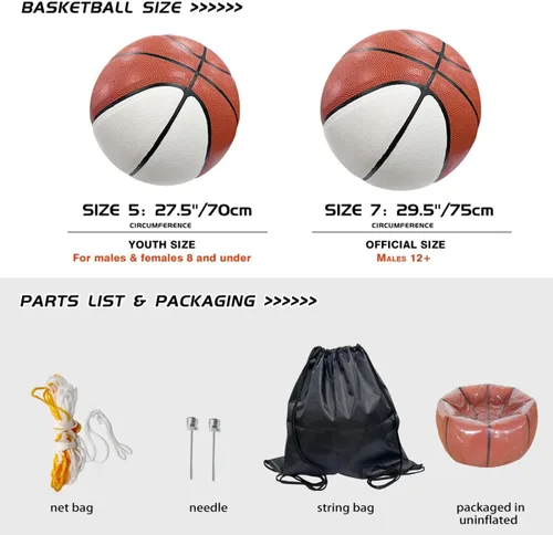 Miniatura 7 de Baloncesto con foto personalizada, pelota de fútbol urbano de piel sintética personalizada, tamaño oficial 7 y 5, para interiores y exteriores