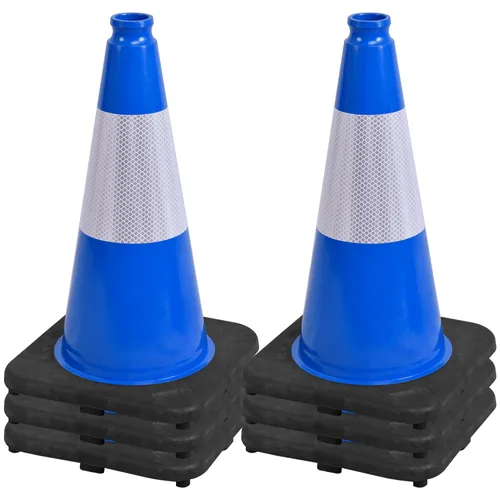 Miniatura 21 de OrangeStar Conos de Tráfico de 36" Paquete de 6 Conos de Seguridad Azules con Collares Reflectantes, Base de Servicio Pesado para Construcción