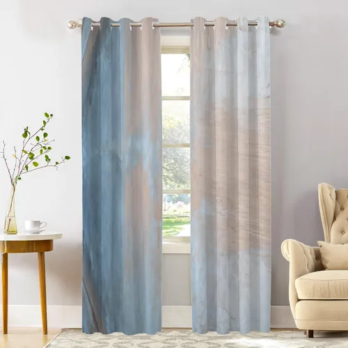 Miniatura 59 de Shrahala Cortinas de nivel de chakras con mandala beige para ventanas de cocina, paneles de cortina de ventana de mandala multicapa de poliéster