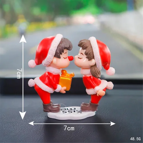 Miniatura 2 de Lindos adornos para parejas, bonita decoración de automóvil, bonita decoración de automóvil para pareja, figura de acción, adorno navideño para 1