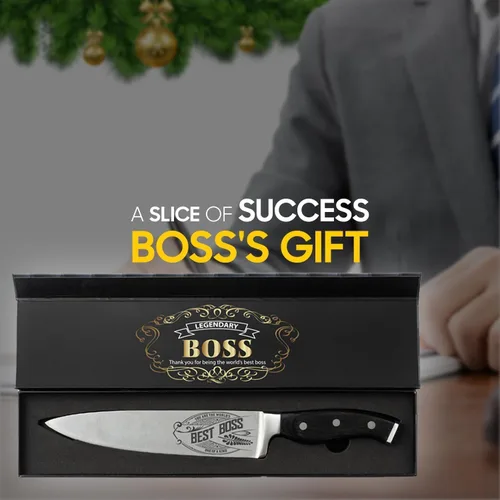Miniatura 5 de Best Boss - Cuchillo de chef de alta calidad para regalo de cumpleaños, cuchillo de cocina de acero al carbono de 8 pulgadas con mango de madera