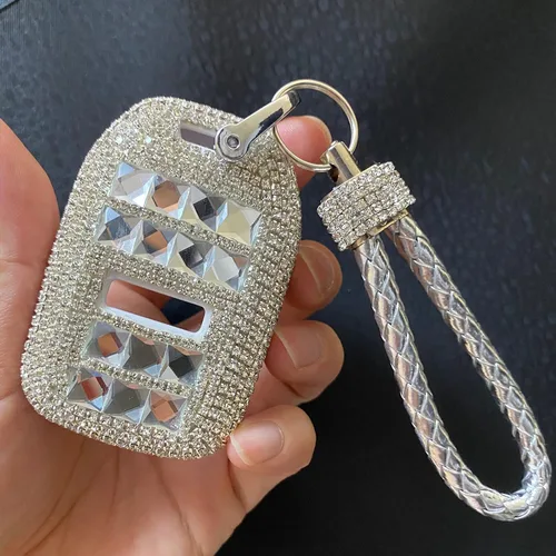 Miniatura 5 de Funda Protectora de Llavero de Diamante de Cristal de Rinita de Lujo Compatible con GMC Acadia Terrain Yukon Chevrolet Suburban Tahoe