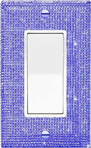 Miniatura 17 de 4 piezas de placa de pared rosa plateado brillante cubierta decorativa interruptor de luz cubierta de interruptor de palanca única diamantes