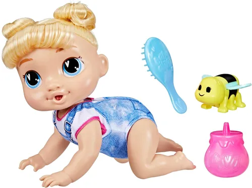 Miniatura 2 de Baby Alive Crawl 'n Play Harper Hugs - Conjunto de muñeca bebé electrónica gateadora, cabello rubio, juguetes para niños y niñas de 3 años