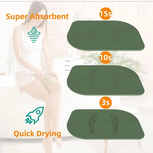 Miniatura 4 de Tapete de baño de piedra de tierra de diatomeas, tapete de ducha de piedra de secado rápido, ultra absorbente, tapete de diatomita, tapete