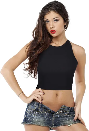 Miniatura 2 de 4 piezas de camisetas cortas básicas sin mangas para mujer, con espalda cruzada, de algodón, para uso diario