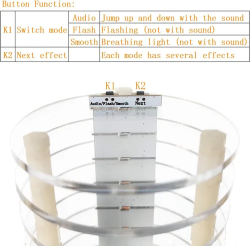 Miniatura 6 de Kits electrónicos de luz de audio LED DIY (PP16LED-ROUND)