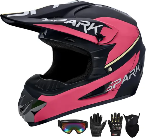 Miniatura 8 de Casco de motocross juvenil para niños, aprobado por el DOT, equipo de seguridad de cara completa para bicicleta de montaña, ATV, motocross