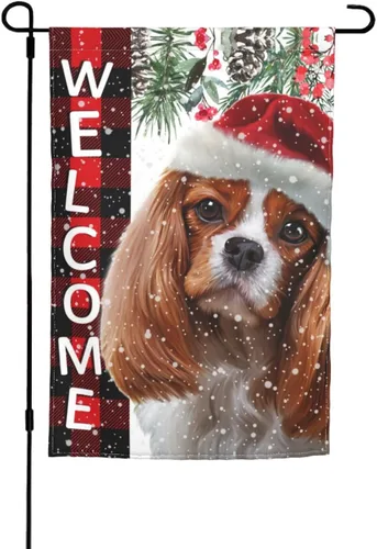 Miniatura 20 de Bandera Hello Spring de jardín de Bernese Mountain Dog de 12 x 18 pulgadas de doble cara vertical pequeña para decoración de exterior de vacaciones