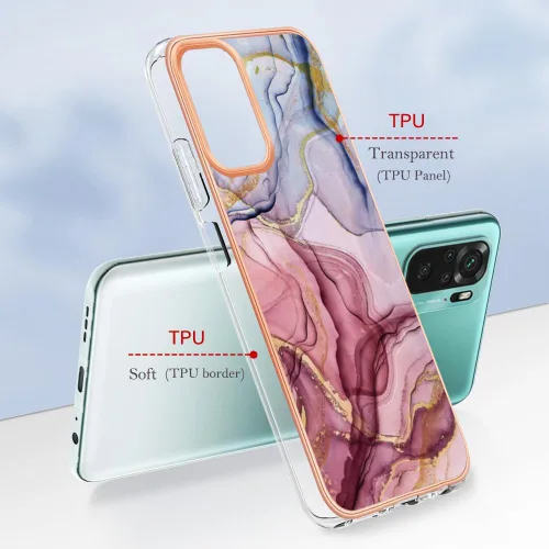 Miniatura 6 de XYX Funda compatible con Xiaomi Redmi Note 10s, mármol galvanizado TPU delgado cuerpo completo elegante funda protectora a prueba de golpes