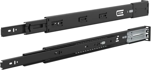 Miniatura 4 de LONTAN - Soportes de montaje trasero negros para deslizador de cajón, 1 par, soportes de cajón de gabinete para gabinetes de marco frontal