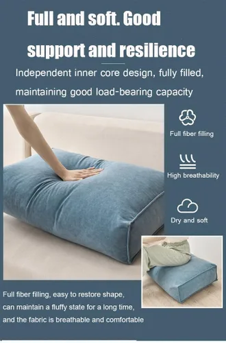 Miniatura 3 de Almohadas para cabecero, almohada de lectura, cojín grande para cabecero, respaldo de cama, soporte de posicionamiento con funda extraíble Gris claro