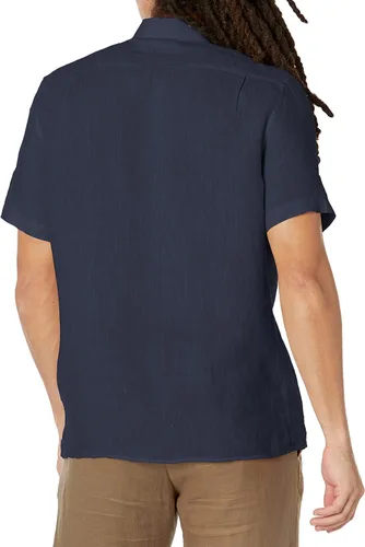 Miniatura 2 de Lacoste Camisa casual de lino de manga corta con botones y bolsillo frontal para hombre