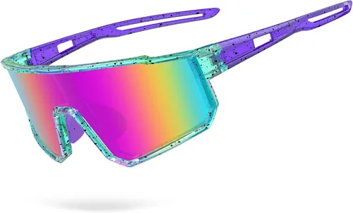 Lentes de sol polarizados de béisbol para niños, TR90, marco ligero, para niños y niñas de 6 a 14 años, softbol y ciclismo Colorful Lens