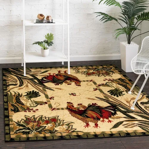 Miniatura 21 de Unique Loom Barnyard Collection - Alfombra de área de granja (2 pies x 3 pies 1 pulgada, rectangular, crema/negro)