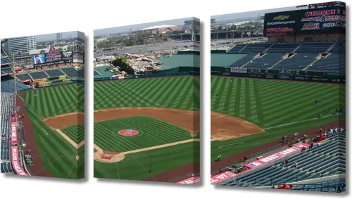 Miniatura 55 de TUMOVO American Sports - Decoración de pared Wrigley Stadium, 3 piezas, arte de pared de estadio de béisbol, cuadros para decoración del hogar