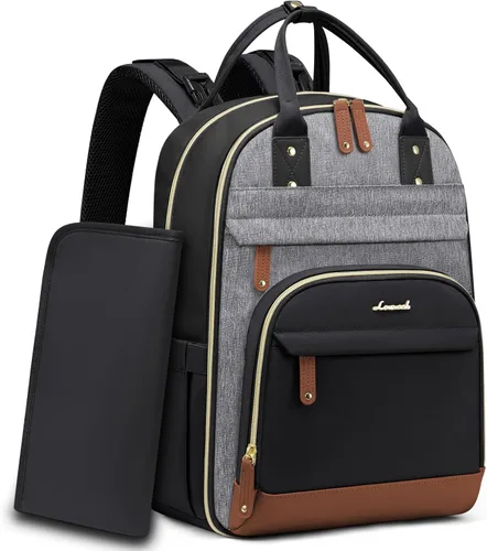 LOVEVOOK Mochila para Pañales, Bolsa de Bebé con Cambiador, Mochila Grande para Pañales Niño Niña, Bolsa Impermeable para Registro de Bebé para Mamá
