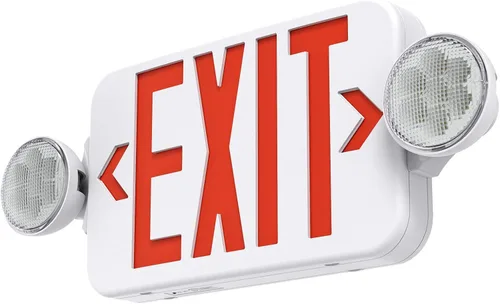 Señal de salida LED roja, luz de emergencia, ajustable, dos cabezales, doble cara y luz de salida de batería de respaldo, contratista seleccionado,
