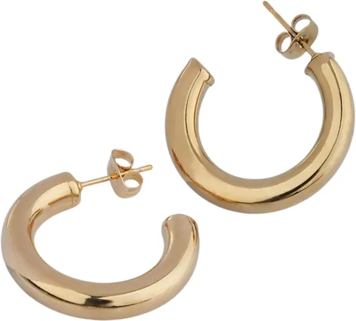 Polite Society Hoop Gold Earrings for Women – 18K Gold Plated Earrings,Lightweight Timeless, hypoallergenic jewelry perfect for everyday wear or as