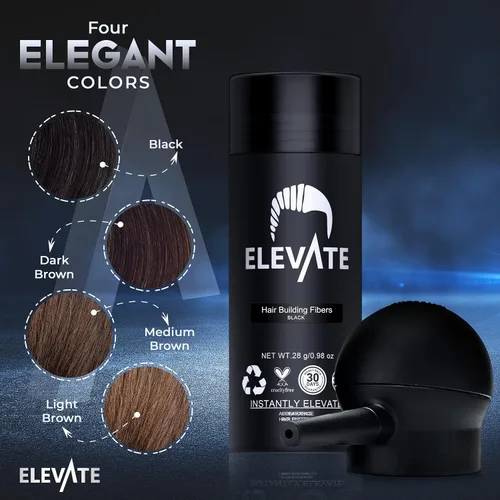 Miniatura 9 de ELEVATE Kit 2 en 1 de perfeccionamiento del cabello El juego incluye fibras espesadoras naturales y boquilla aplicadora de spray Oculta y espesa