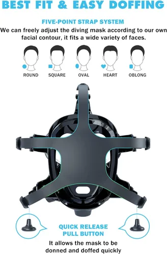 Miniatura 6 de SMACO Mini tanque de buceo con máscara de buceo de cara completa, S400 Pro 1L Mini tanque de buceo portátil botella de poni reutilizable hasta 20